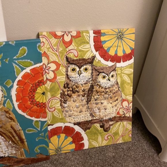Set of 3 pier 1 owl canvas - Picture 4 of 5